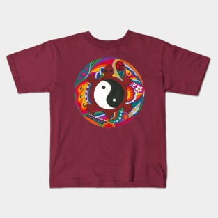 Psychedelic Yin Yang Turtle Kids T-Shirt